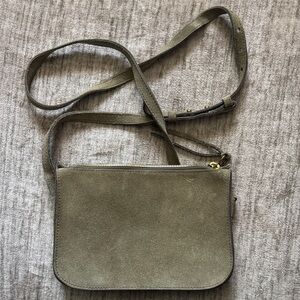 Madewell Olive Suede Crossbody Bag